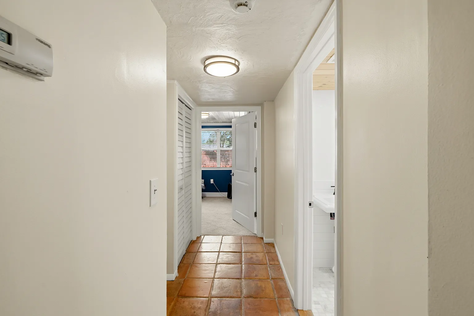Hallway showing circulation to bath and bedroom